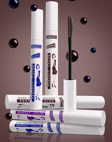 ФИОЛЕТОВАЯ ТУШЬ ДЛЯ РЕСНИЦ PERFECT COLOR ВЕЕР ПЫШНЫХ РЕСНИЦ